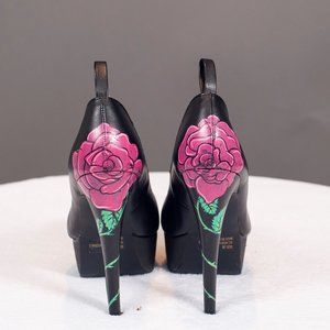 Handpainted Black Stiletto Pumps